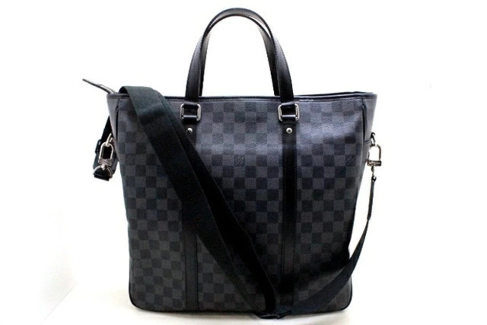 LOUIS VUITTON Shoulder Bag Tadao Damier Graphite Black